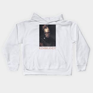 The Man with the Golden Helmet by Rembrandt van Rijn Kids Hoodie